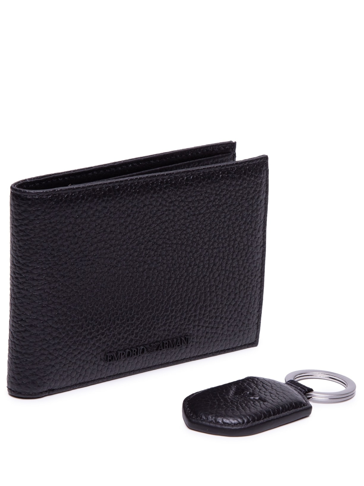 Kit Presente Chaveiro E Carteira Preto Emporio Armani