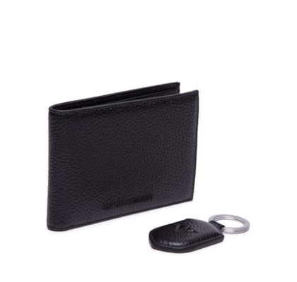 Kit Presente Chaveiro E Carteira - Preto