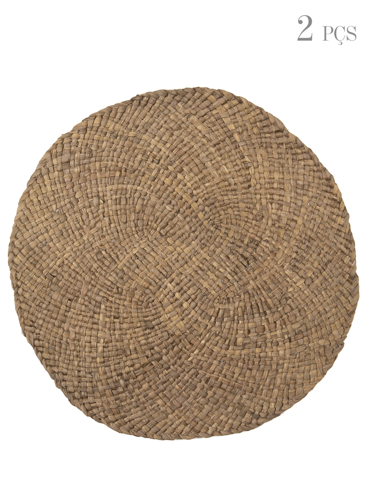 Kit Sousplat De Fibra Natural 2 Peças - 2Home - Marrom