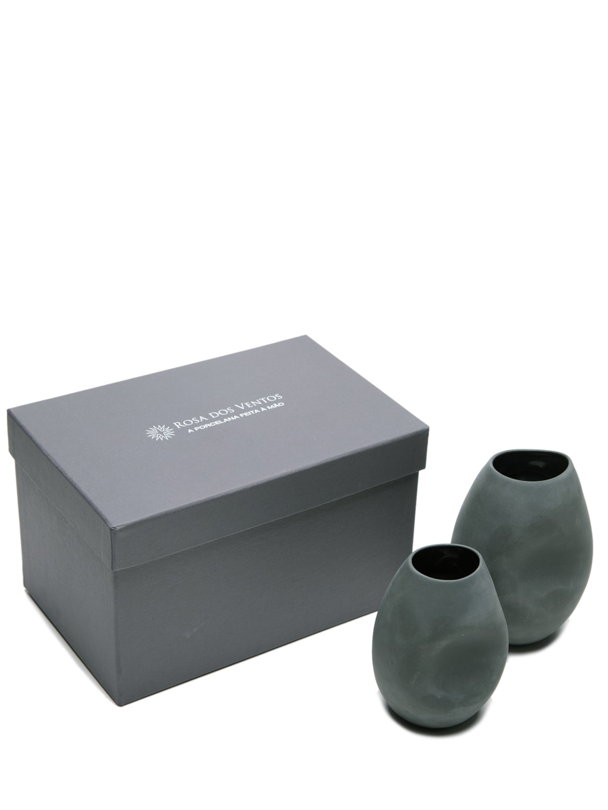 Kit Vaso Amassado Cinza Rosa Dos Ventos