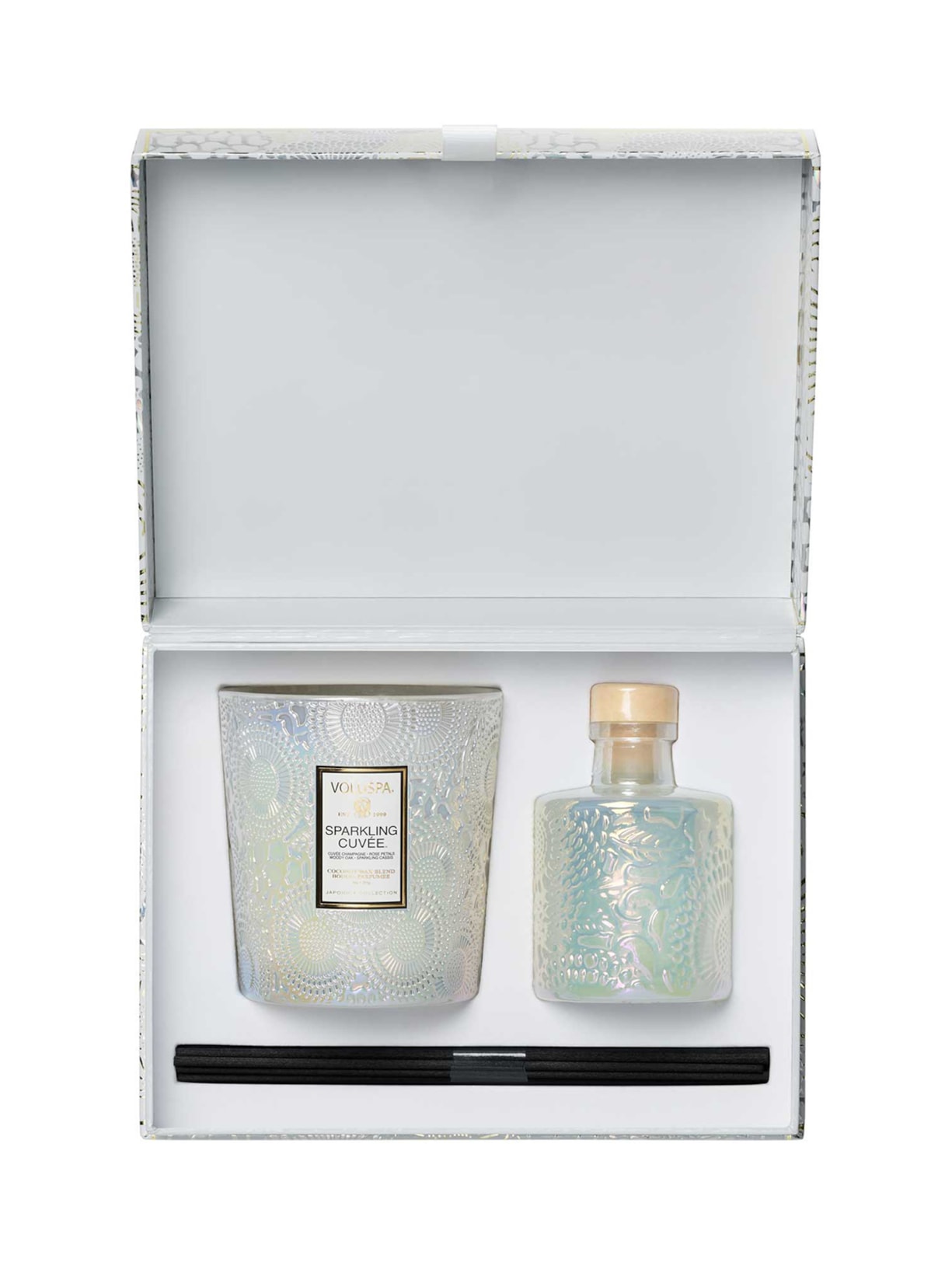 Kit Vela Copo 60H E Difusor De Ambiente 100ML Sparkling Cuvée - Branco