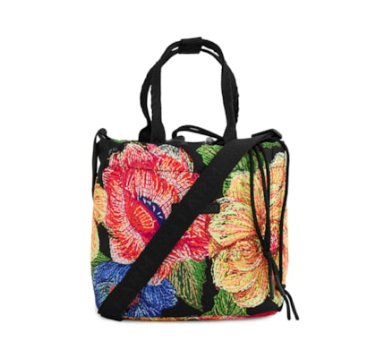 Lancheira Ziriguidum Max Floral Paraíso - Preto