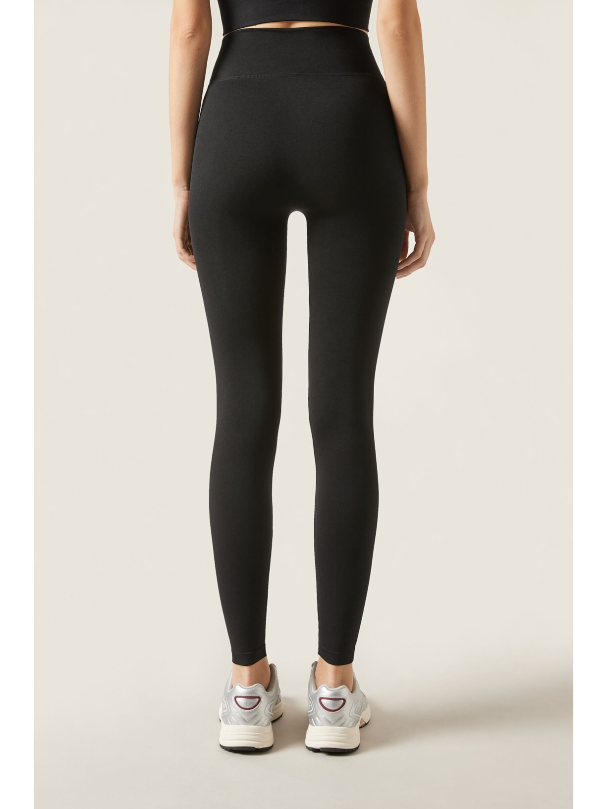 Legging De Cintura Alta Em v Preto Calzedonia