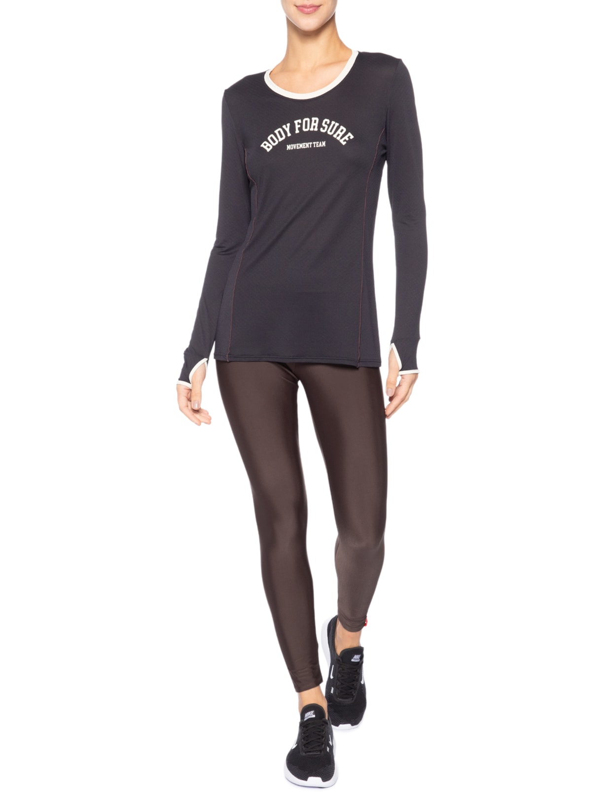 Legging Feminina Perfeita Lisa Marrom Body For Sure