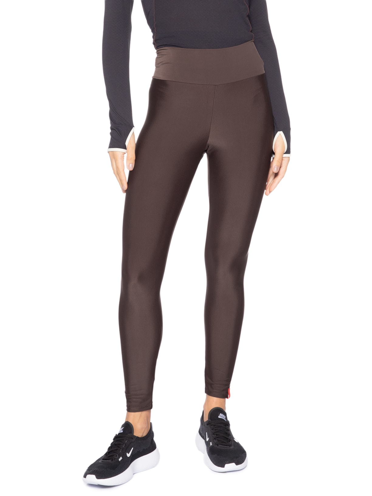 Legging Feminina Perfeita Lisa Marrom Body For Sure