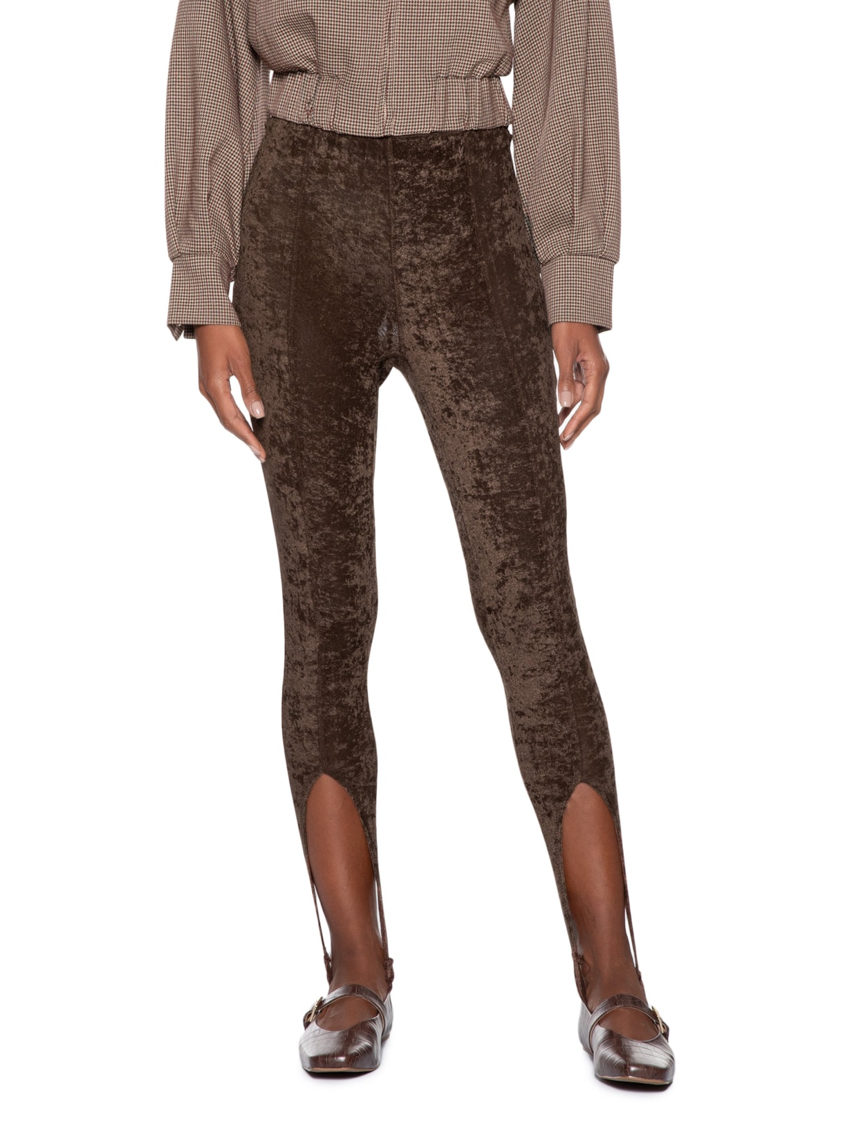 Legging Feminina Velour Marrom Francesca