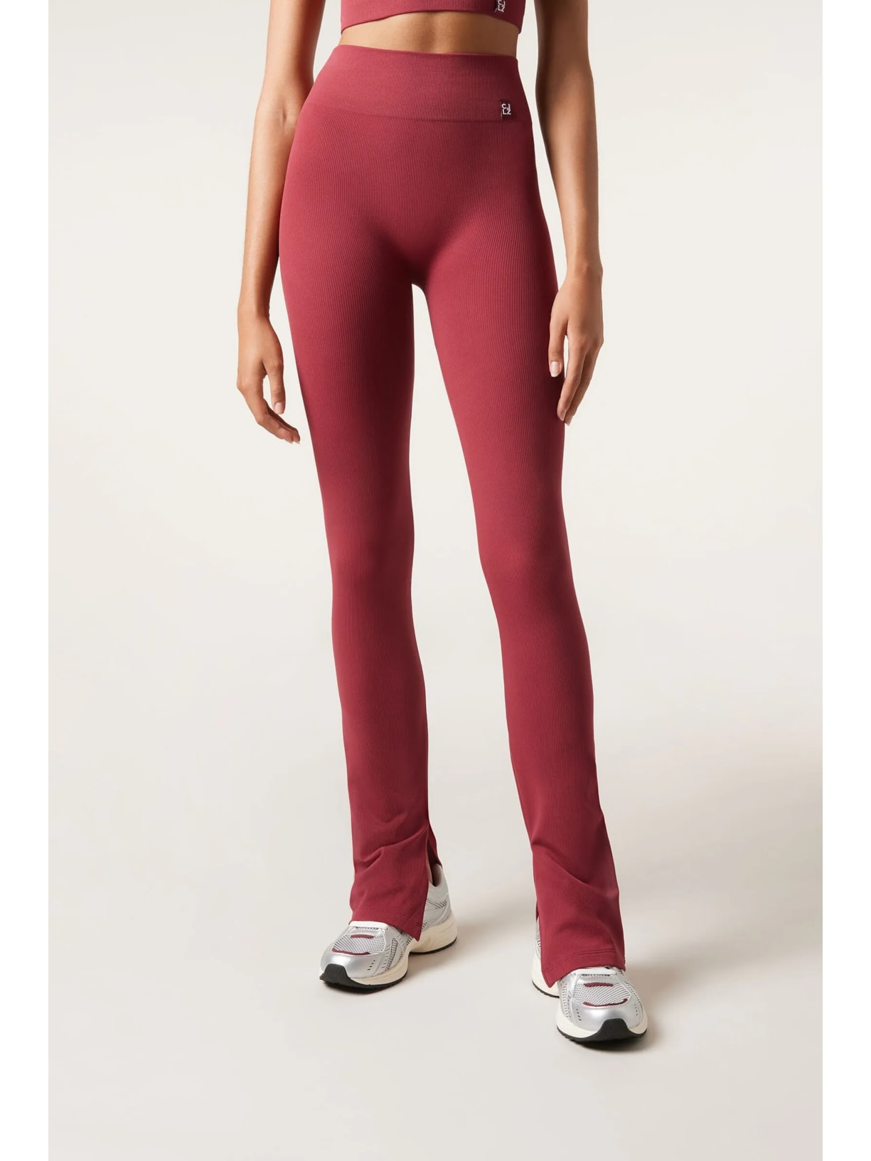 Legging Flare Com Abertura Lateral Vermelho Calzedonia