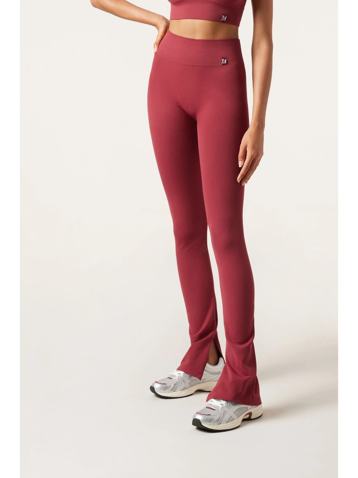 Legging Flare Com Abertura Lateral Vermelho Calzedonia