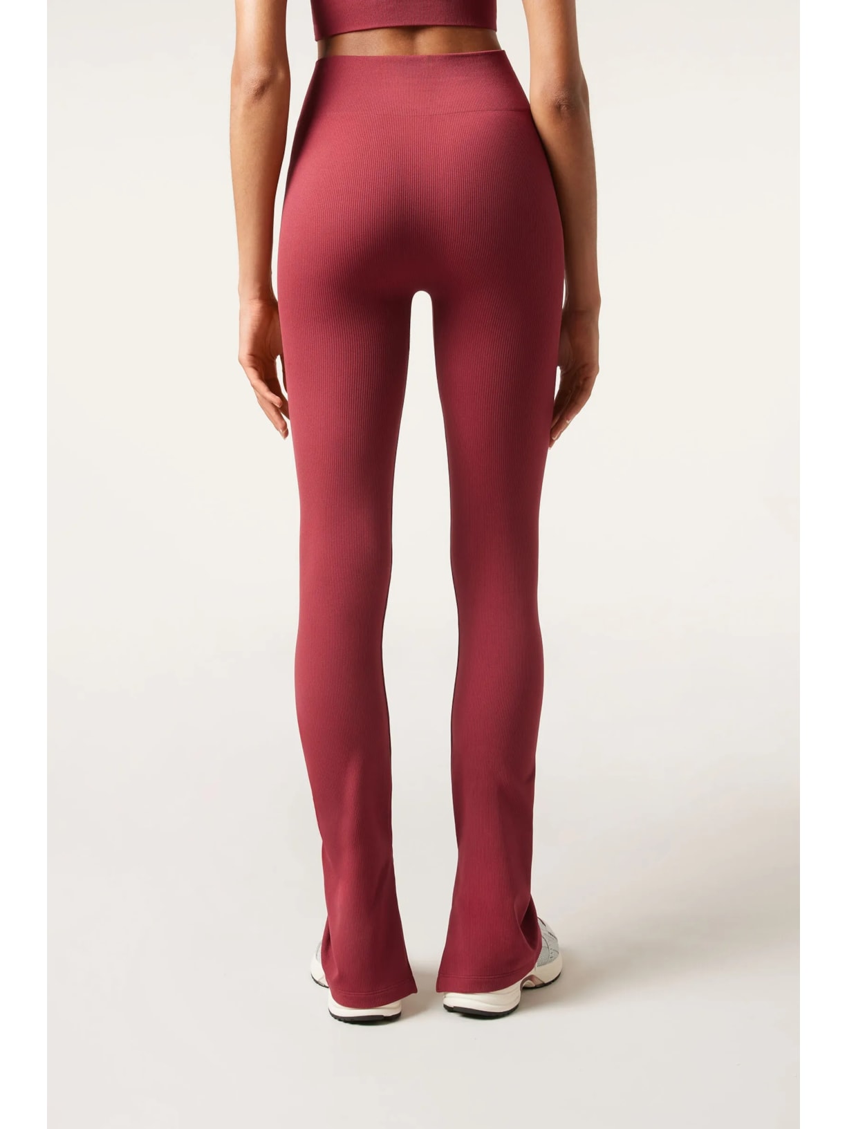 Legging Flare Com Abertura Lateral Vermelho Calzedonia