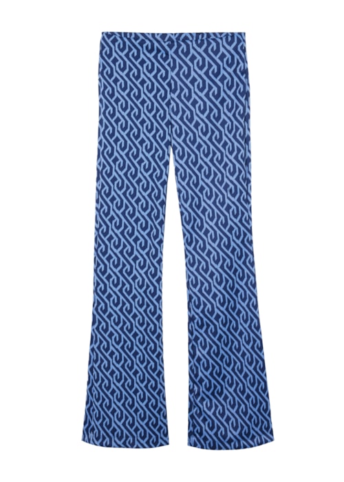 Legging Flare Com Padrão Geométrico - Azul