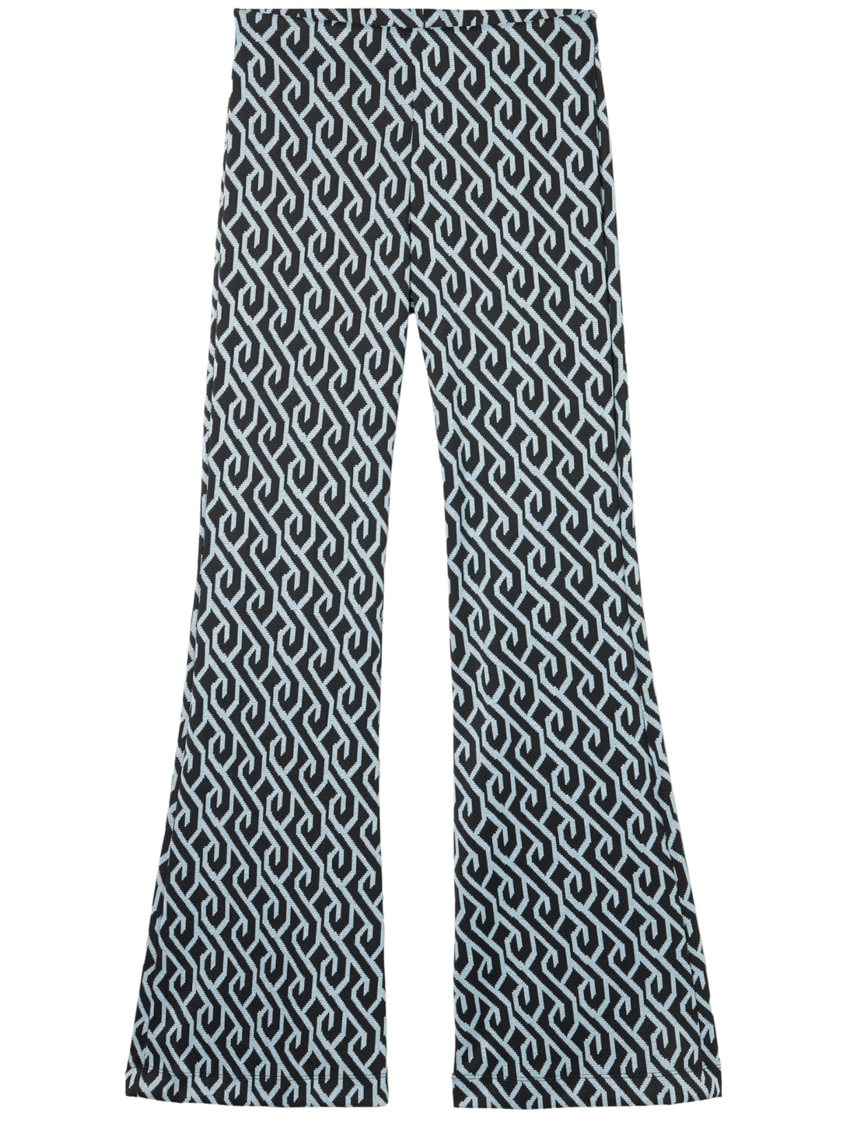 Legging Flare Com Padrão Geométrico - Preto