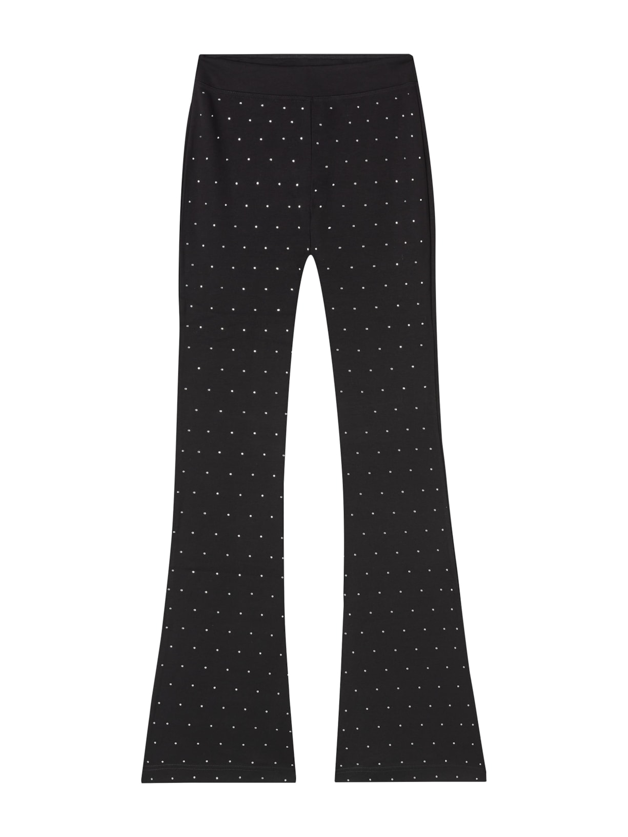 Legging Flare Em Malha Milano Com Strass - Preto