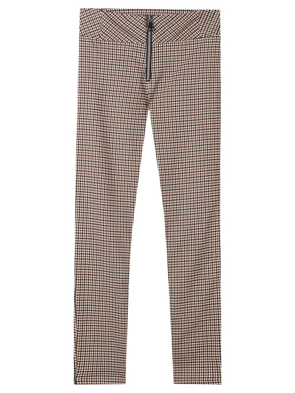Legging Quadriculada Com Zíper - Preto