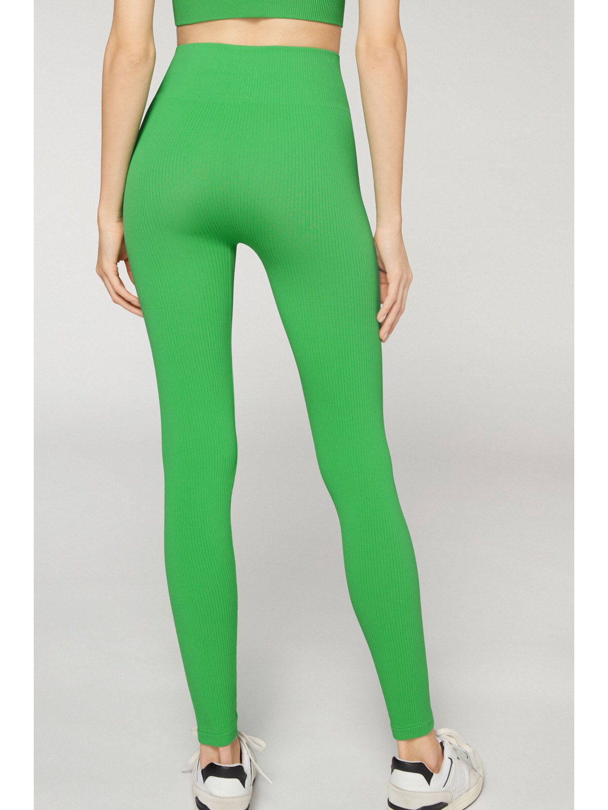 Legging Seamless Com Canelado Fino Verde Calzedonia