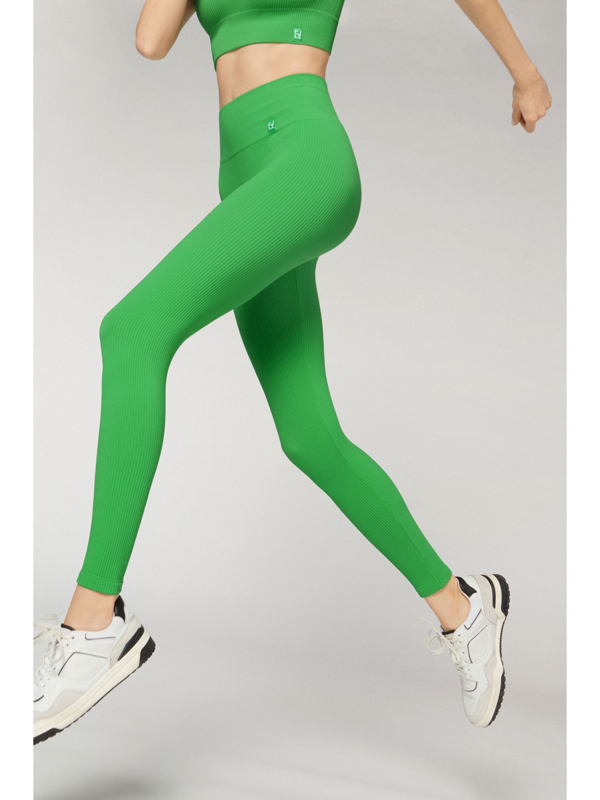 Legging Seamless Com Canelado Fino Verde Calzedonia