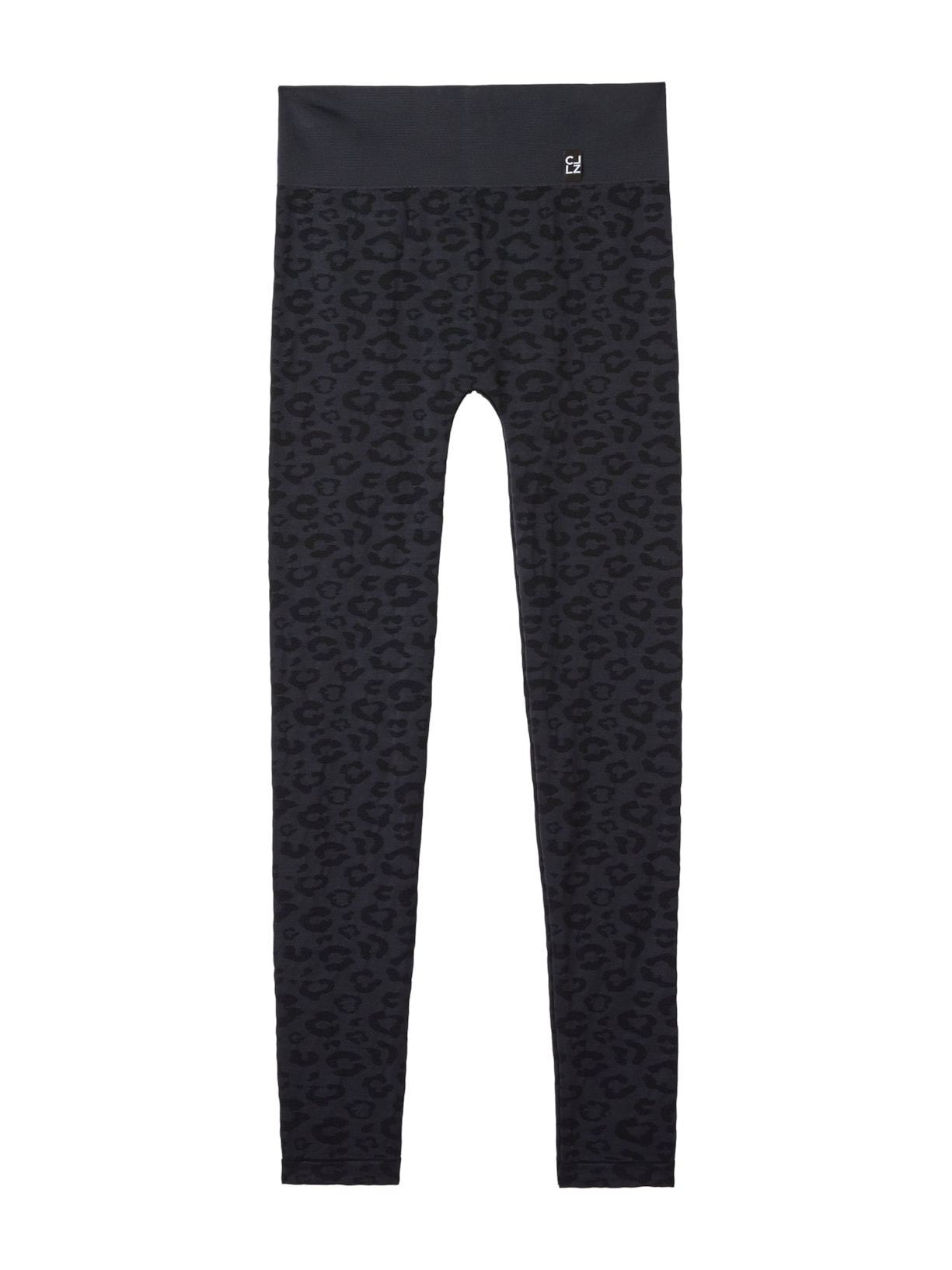 Legging Sem Costura Com Padrão Animal - Preto