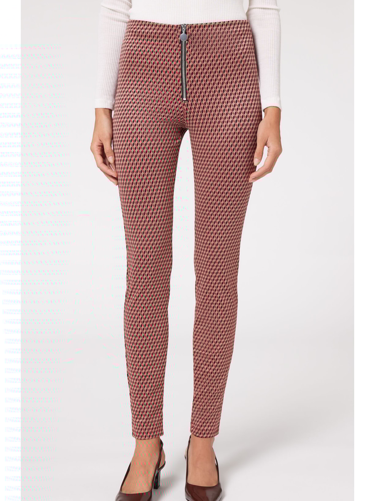 Legging Skinny Em Malha Elástica Vermelho Calzedonia