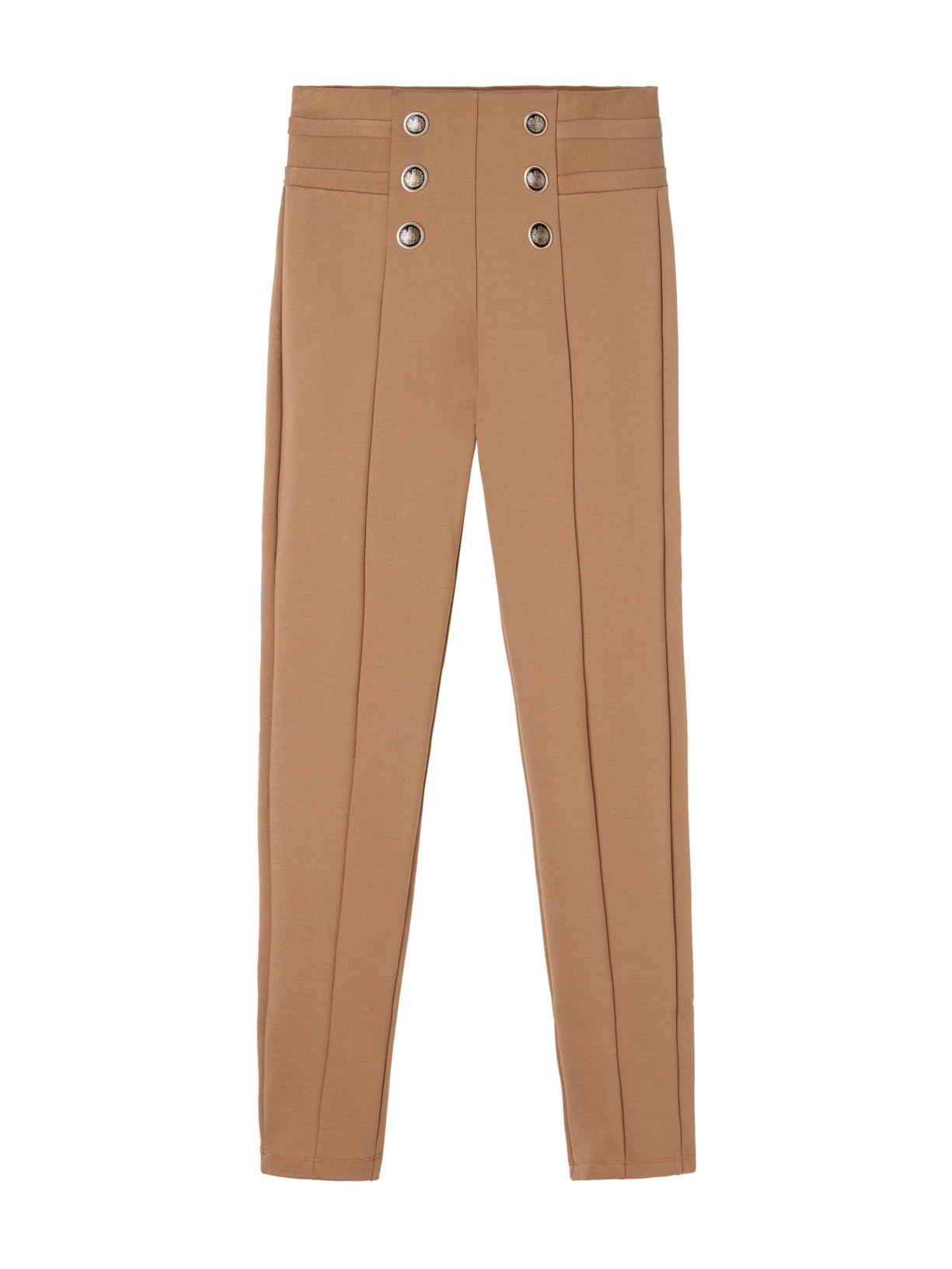 Legging Skinny Sailor Com Botões - Bege