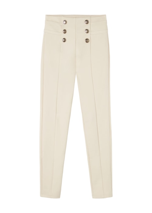 Legging Skinny Sailor Com Botões - Branco