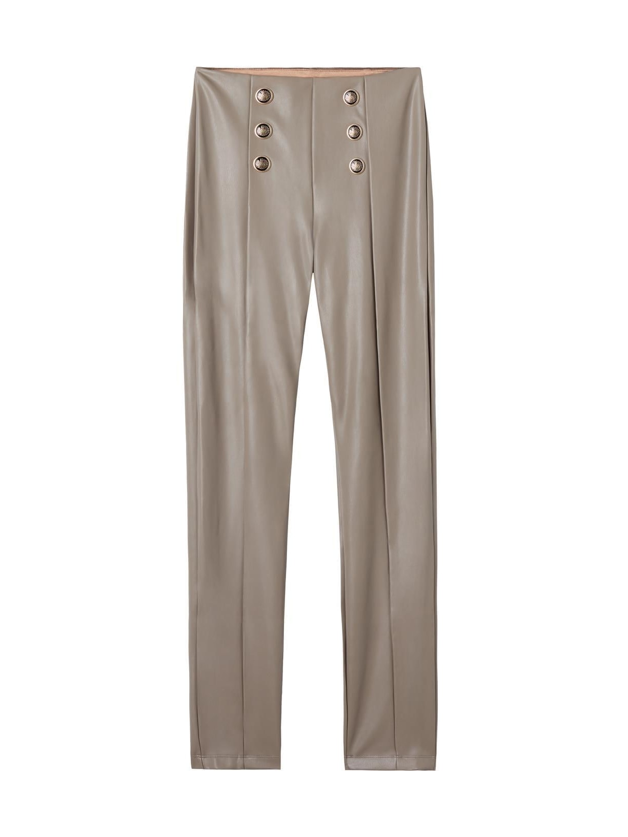 Legging Skinny Sailor Efeito Couro - Cinza