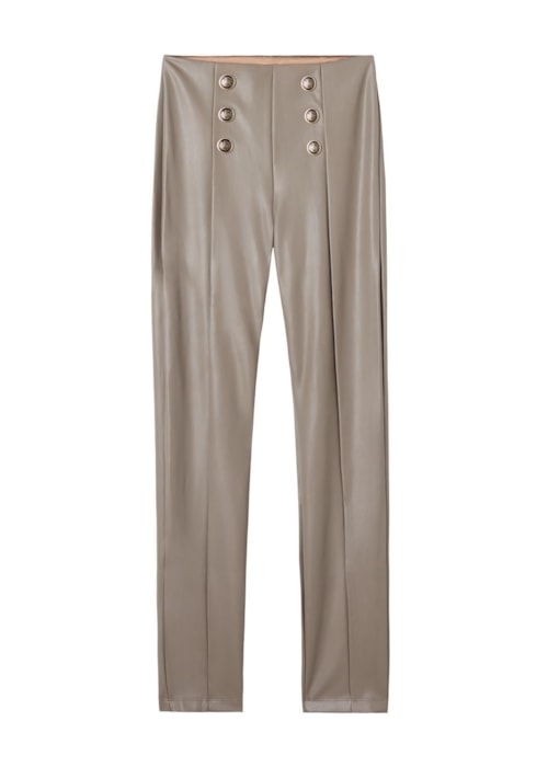 Legging Skinny Sailor Efeito Couro - Cinza