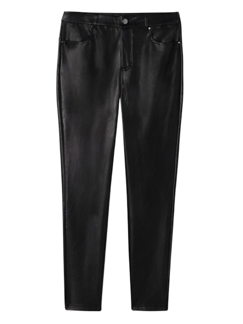 Legging Térmica De Efeito Couro - Preto