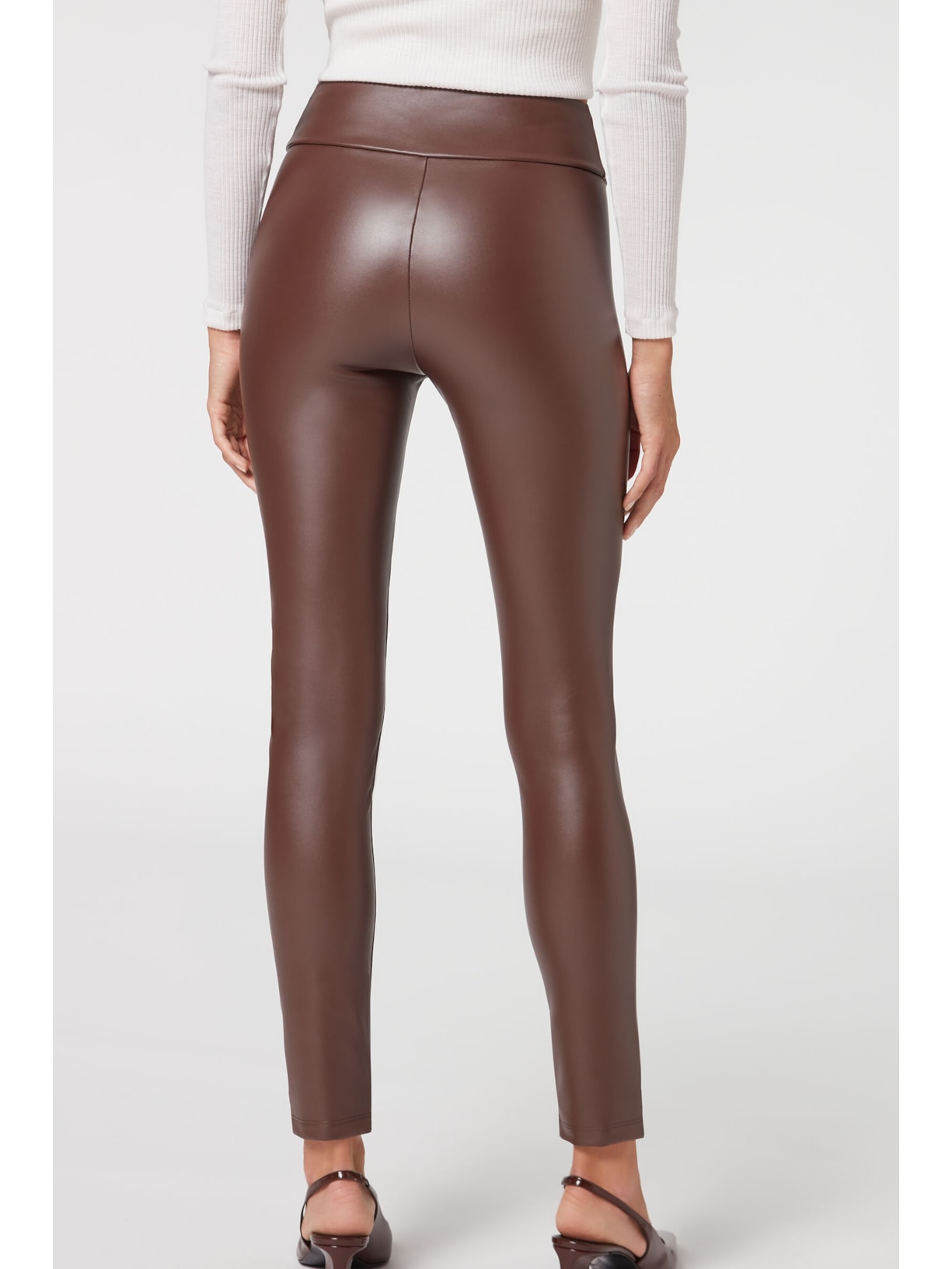 Legging Térmica Efeito Couro Marrom