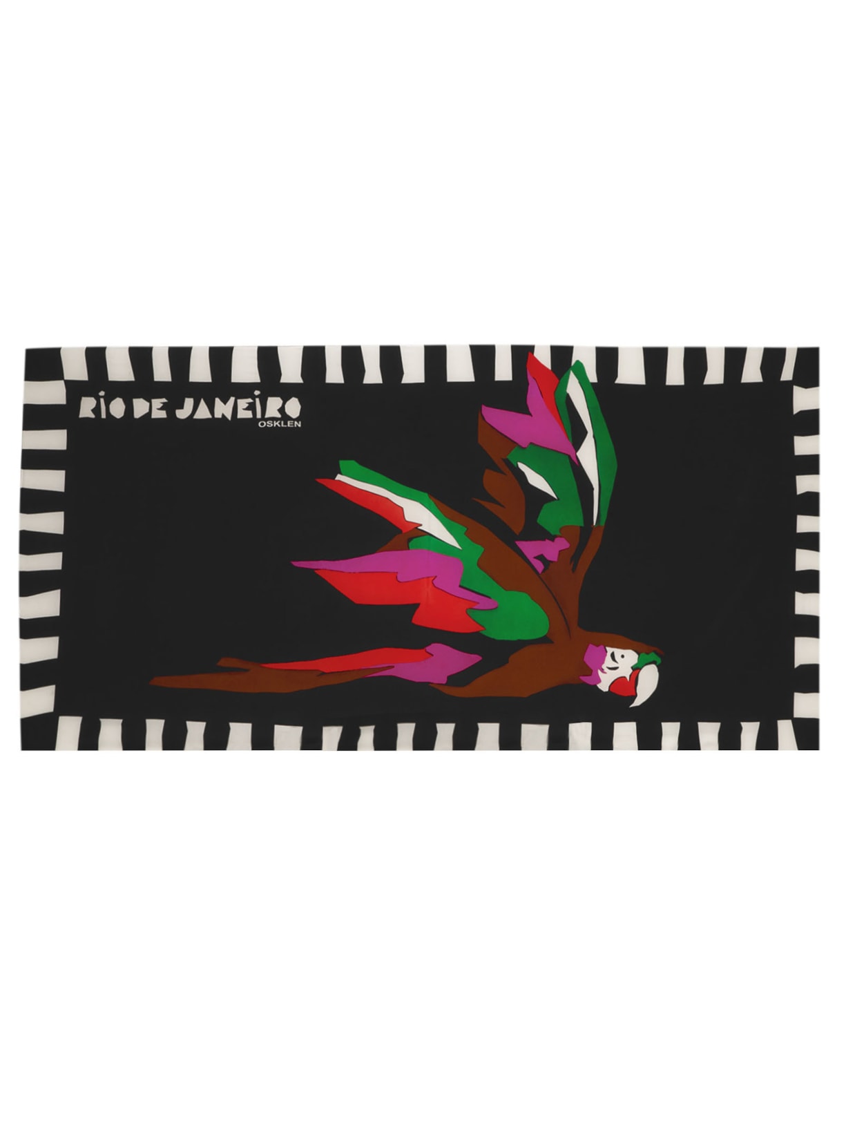 Lenço Feminino Arara Preto Osklen