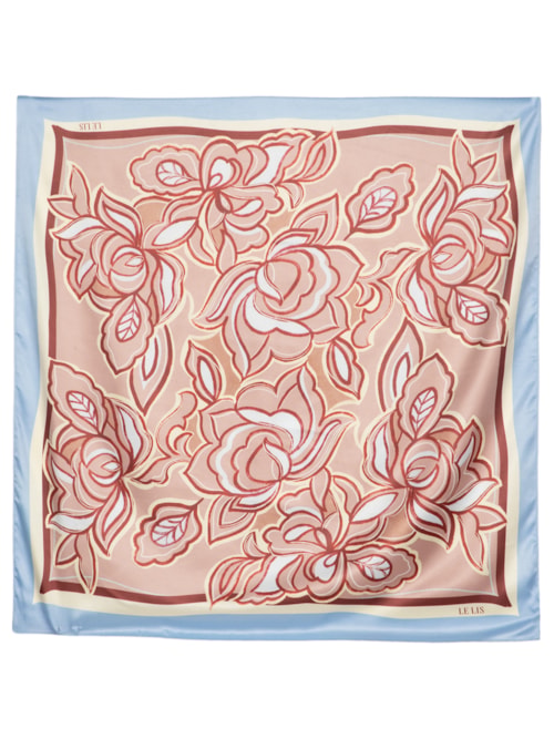 Lenço Feminino Bordado I - Azul