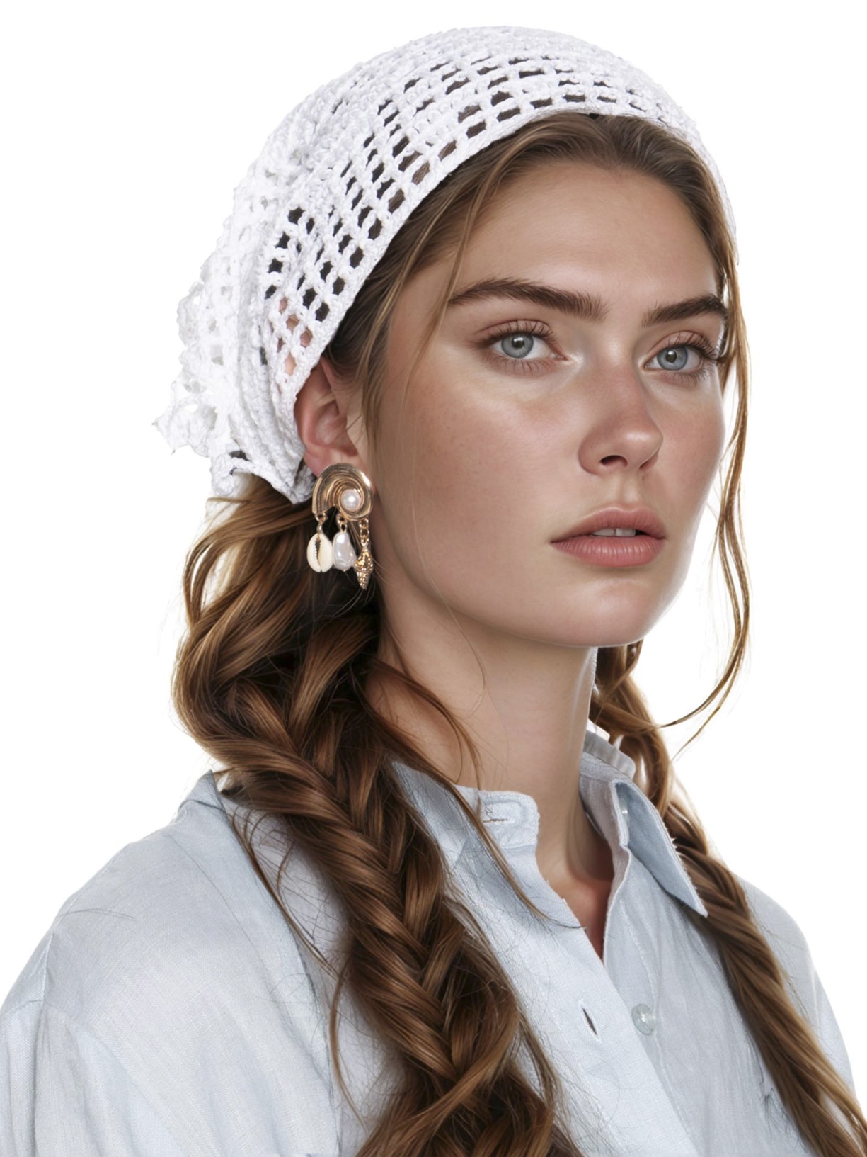 Lenço Feminino Crochet Fernanda Branco Shop2gether + Vem Meu Bem