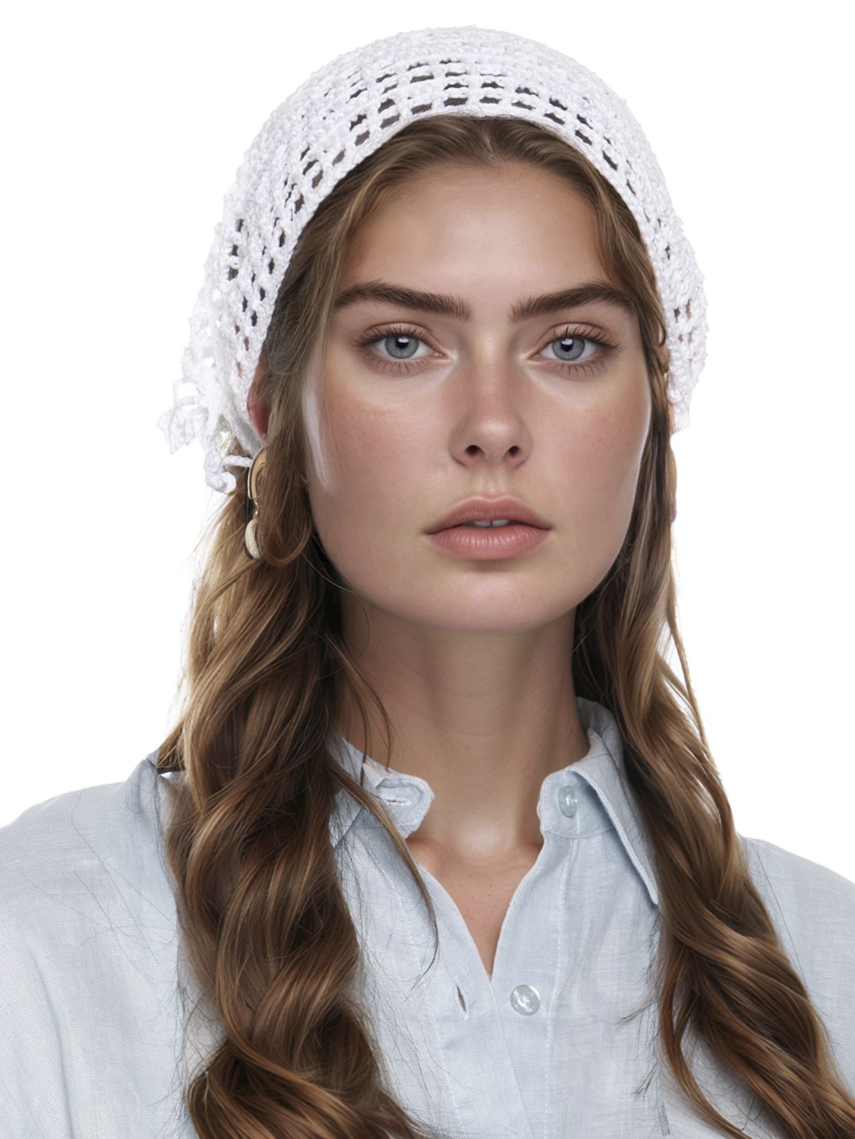 Lenço Feminino Crochet Fernanda Branco Shop2gether + Vem Meu Bem