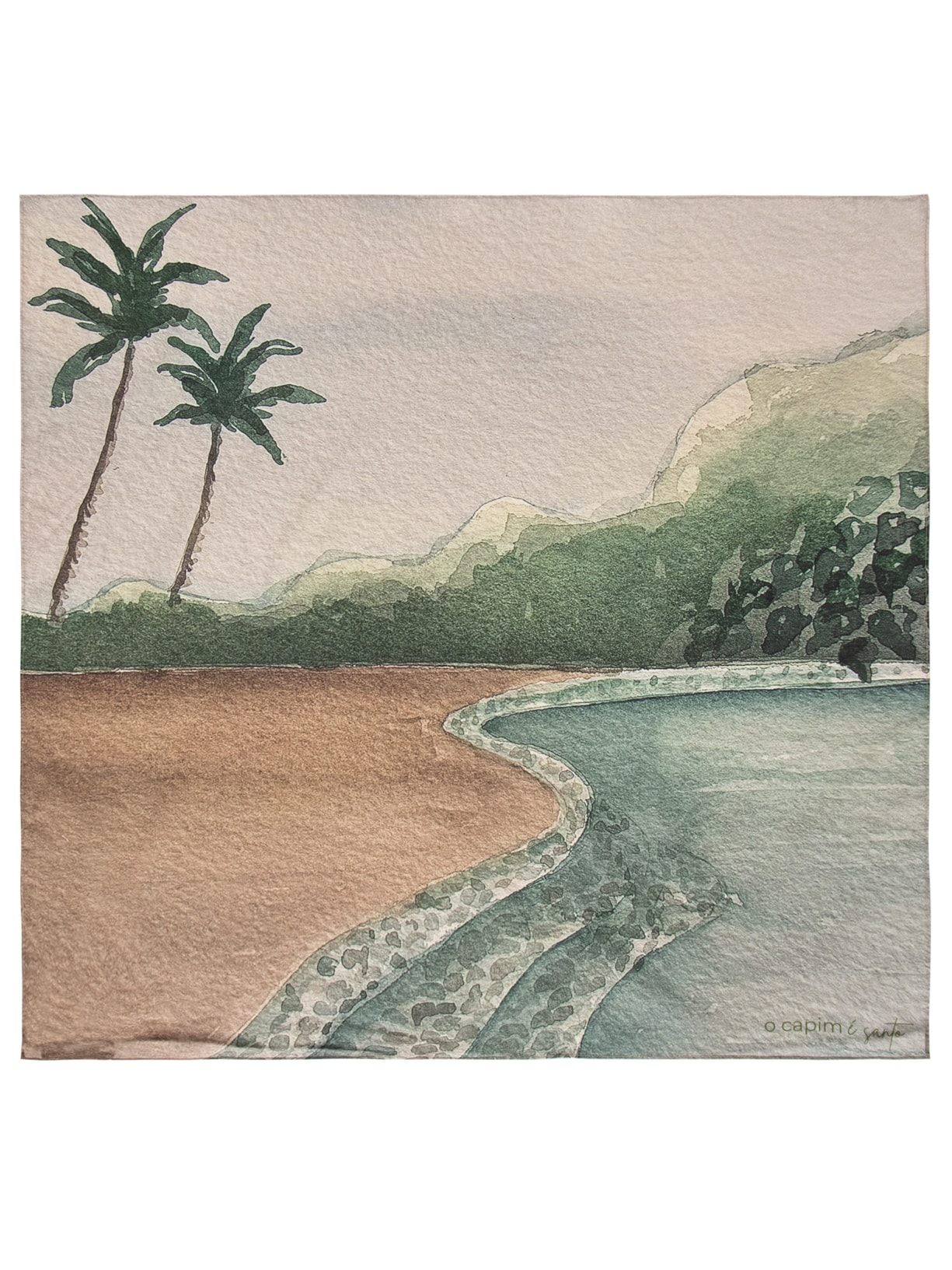 Lenço Feminino De Algodão Estampado - Azul