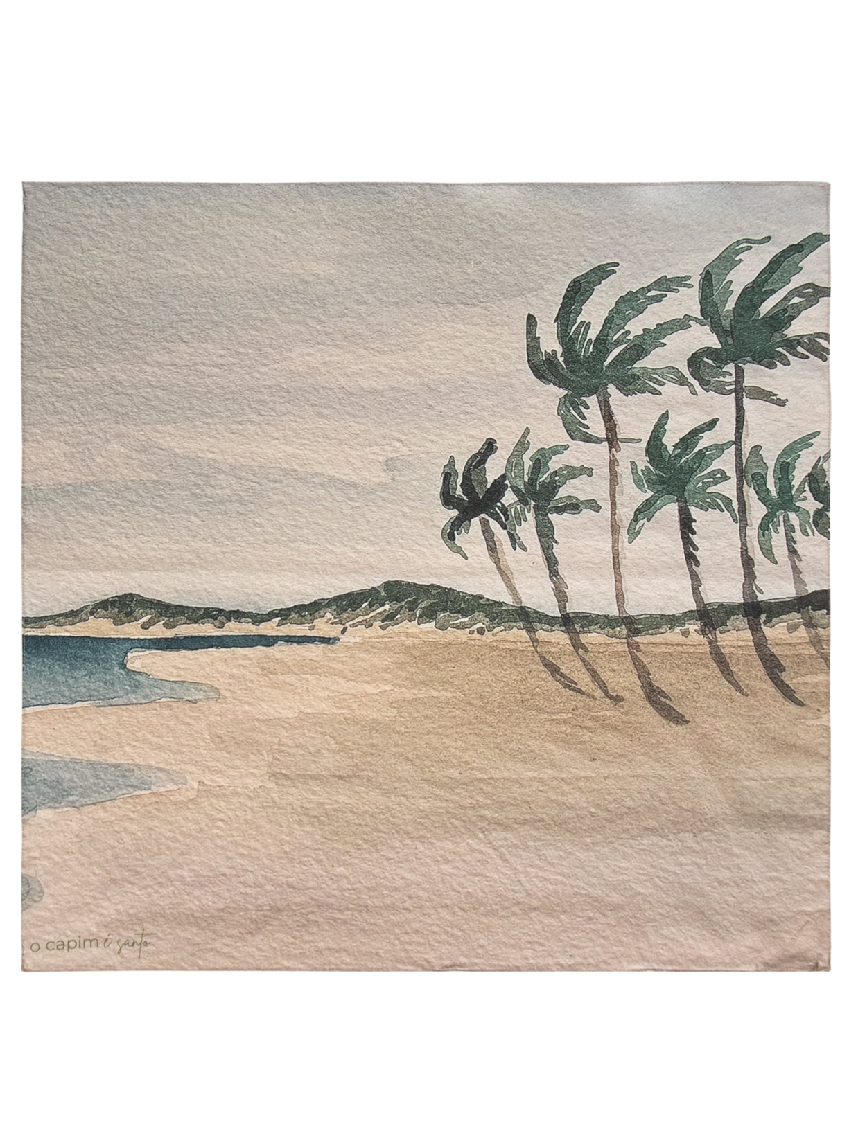 Lenço Feminino De Algodão Estampado - Bege