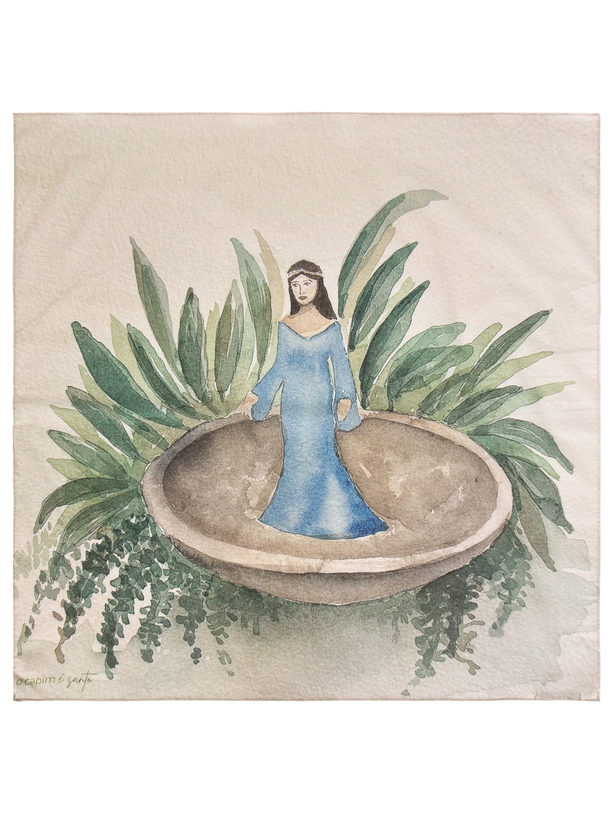 Lenço Feminino De Algodão Estampado - Verde