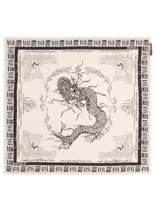Lenço Feminino Dragão Pele - Preto