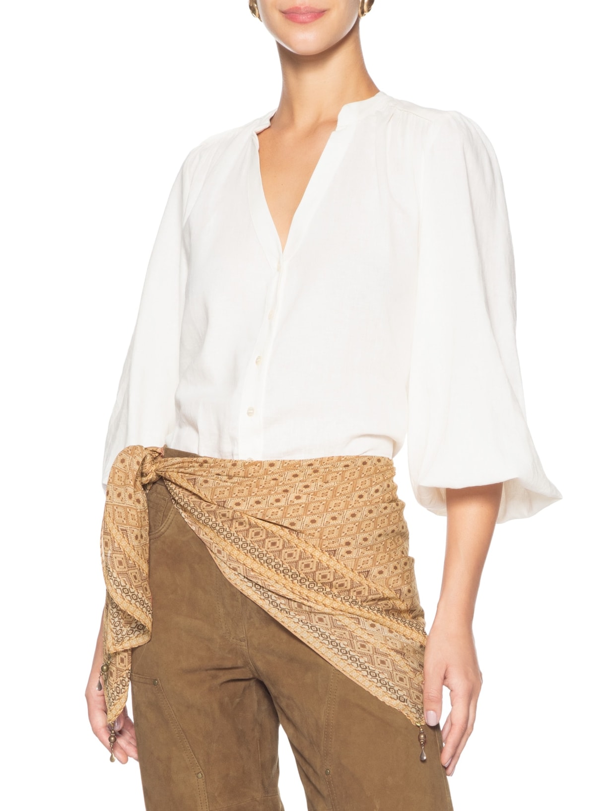 Lenço Feminino Est Haze Bege Maria Filó