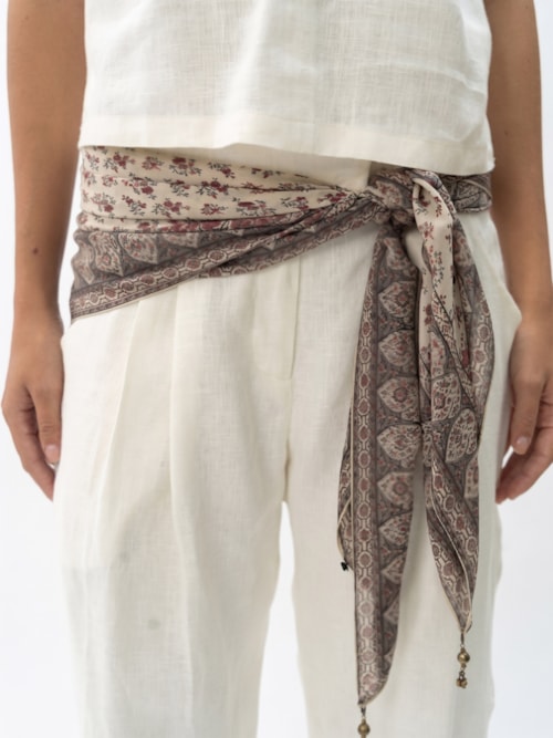 Lenço Feminino Estampa Mandala - Bege