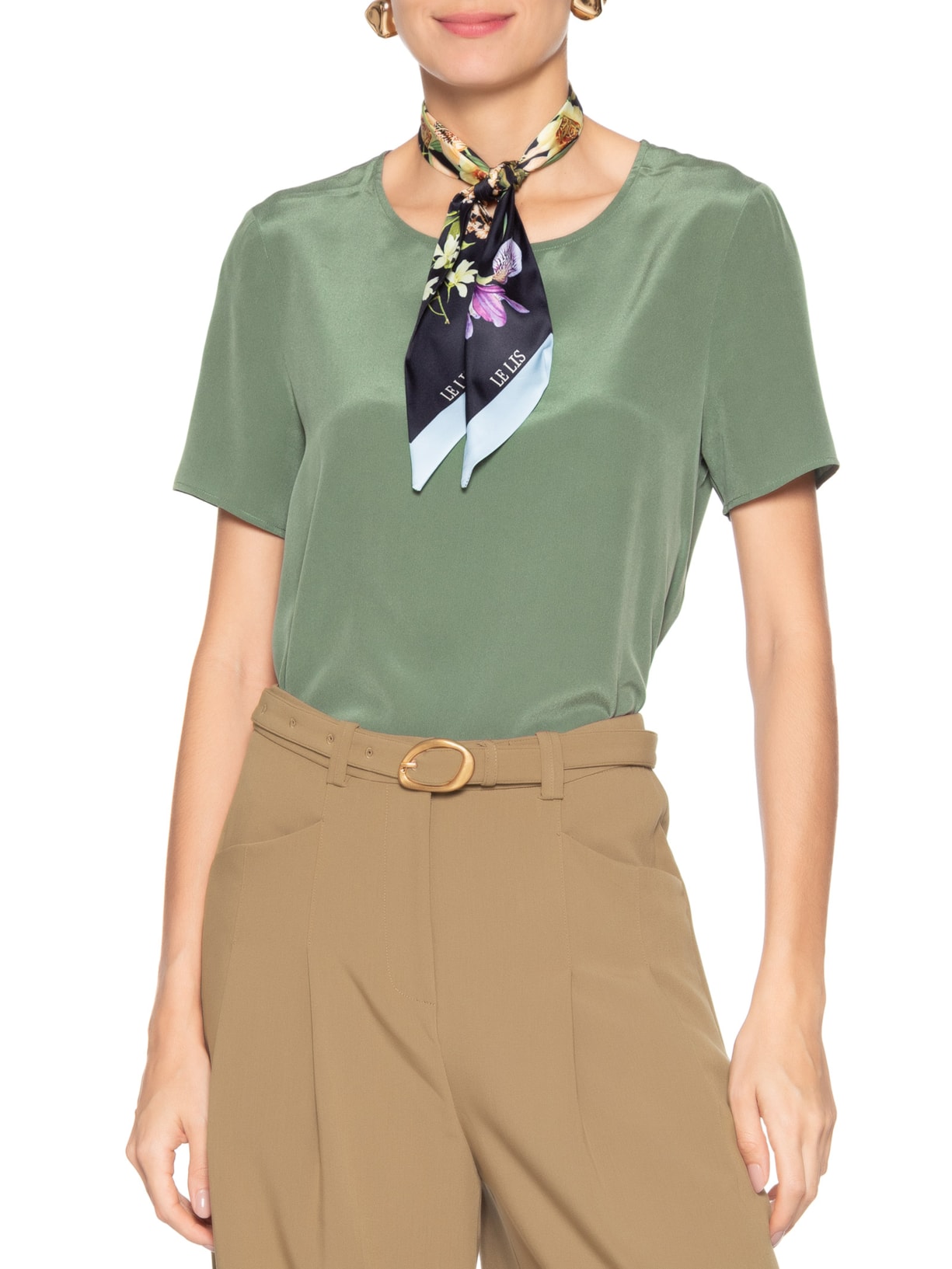 Lenço Feminino Floral Festa Blue Azul Le Lis