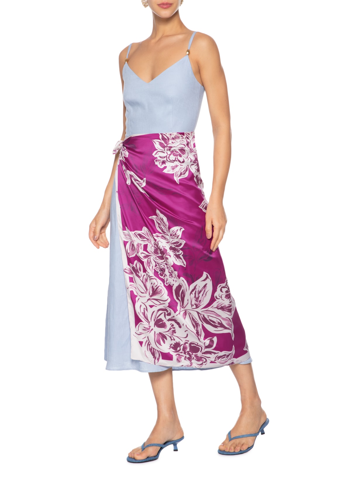 Lenço Feminino Floral Sketch Vermelho Le Lis