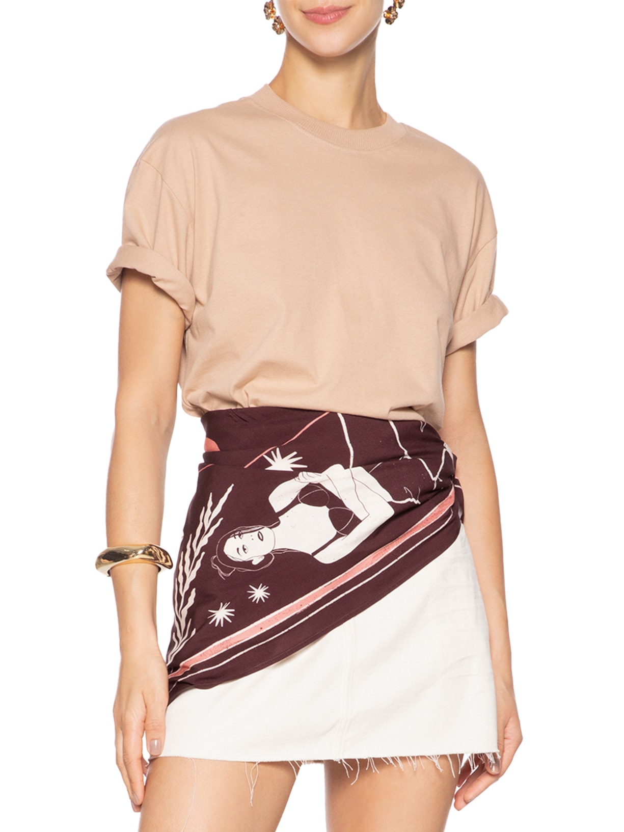 Lenço Feminino Greco Marrom Caco Studios