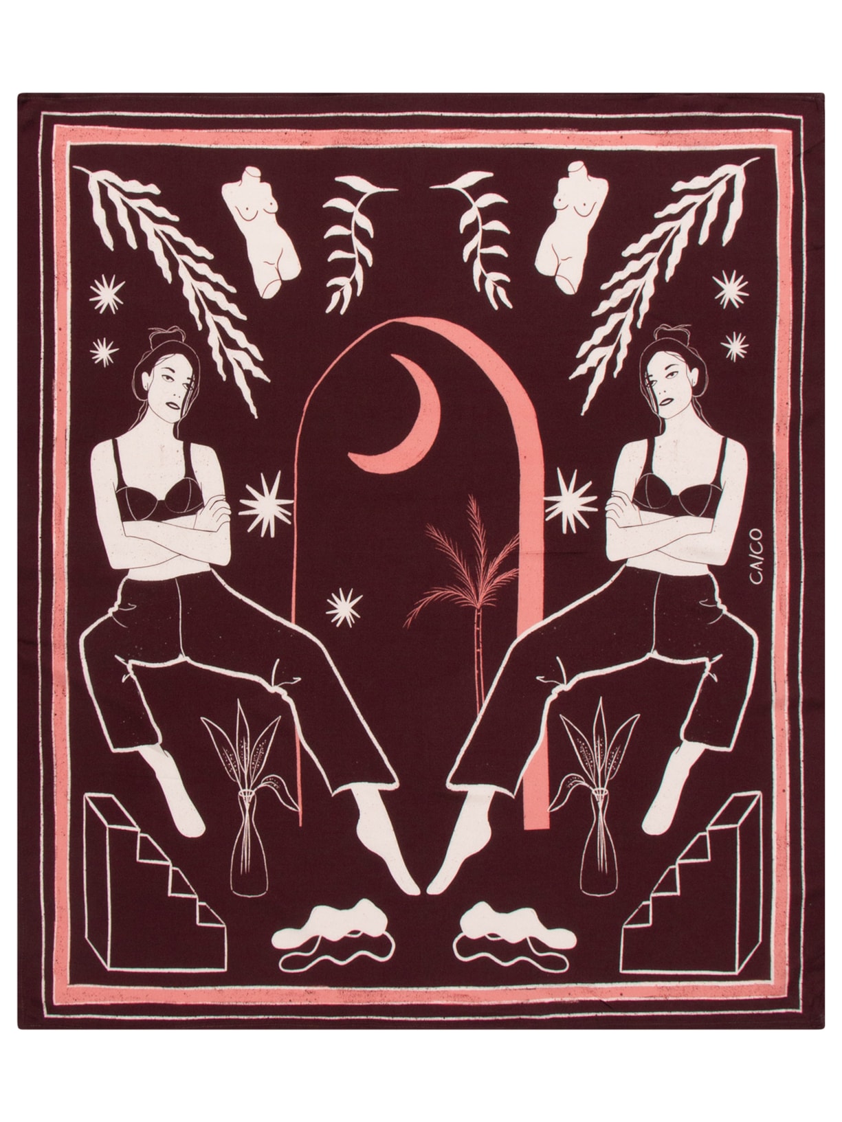 Lenço Feminino Greco Marrom Caco Studios