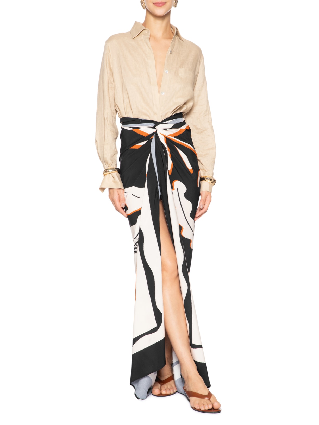 Lenço Feminino Panneaux Magna Preto Caco Studios