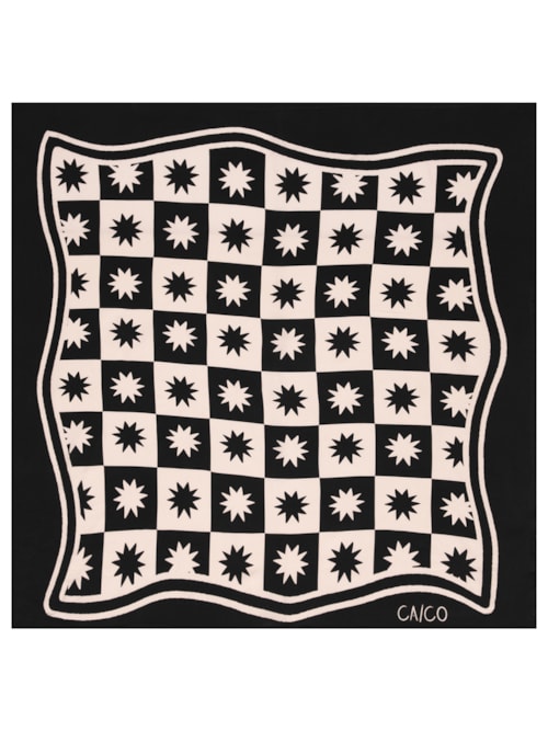 Lenço Feminino Quadriculado - Preto