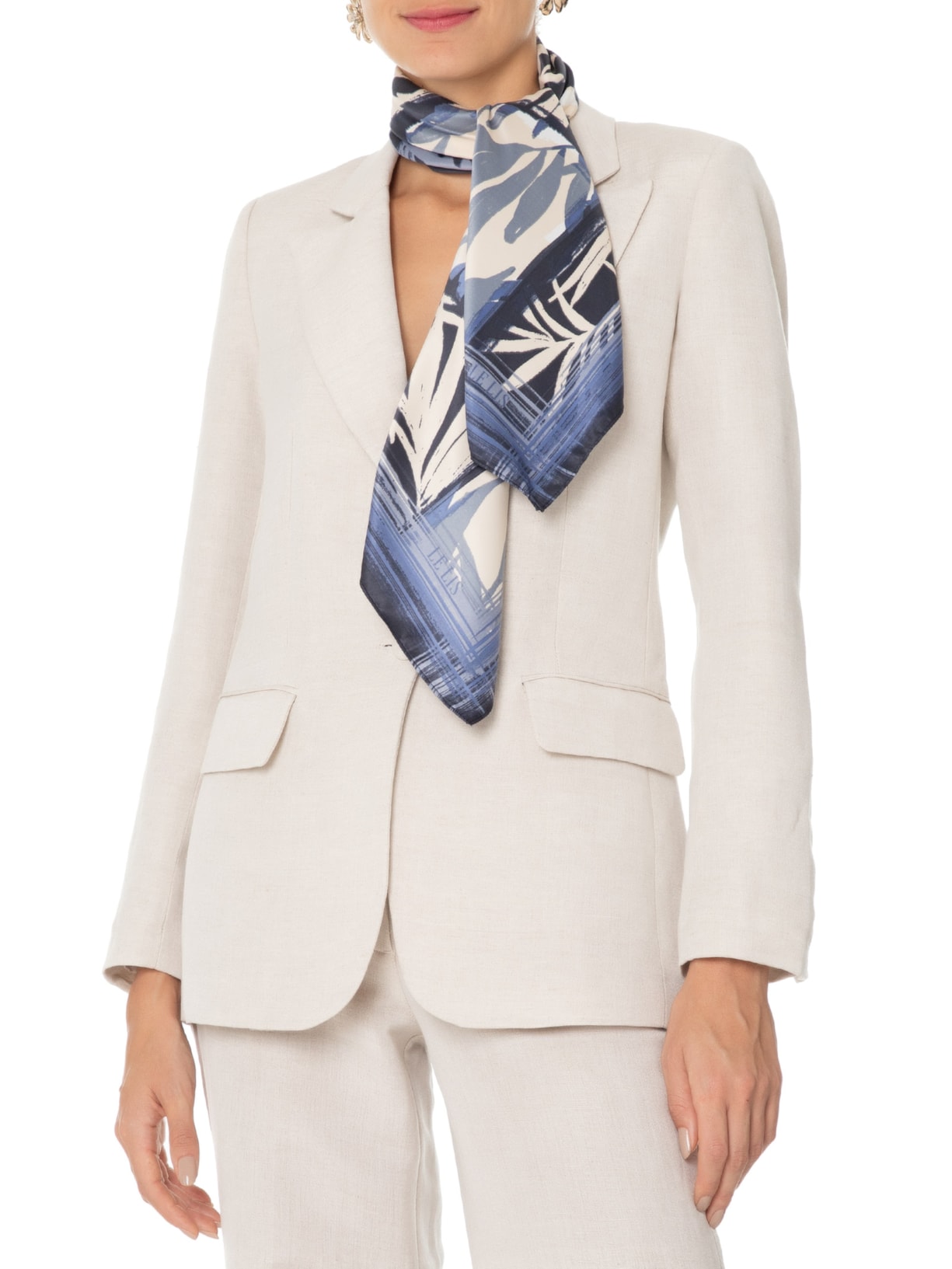 Lenço Feminino Rafia Canvas Branco Le Lis