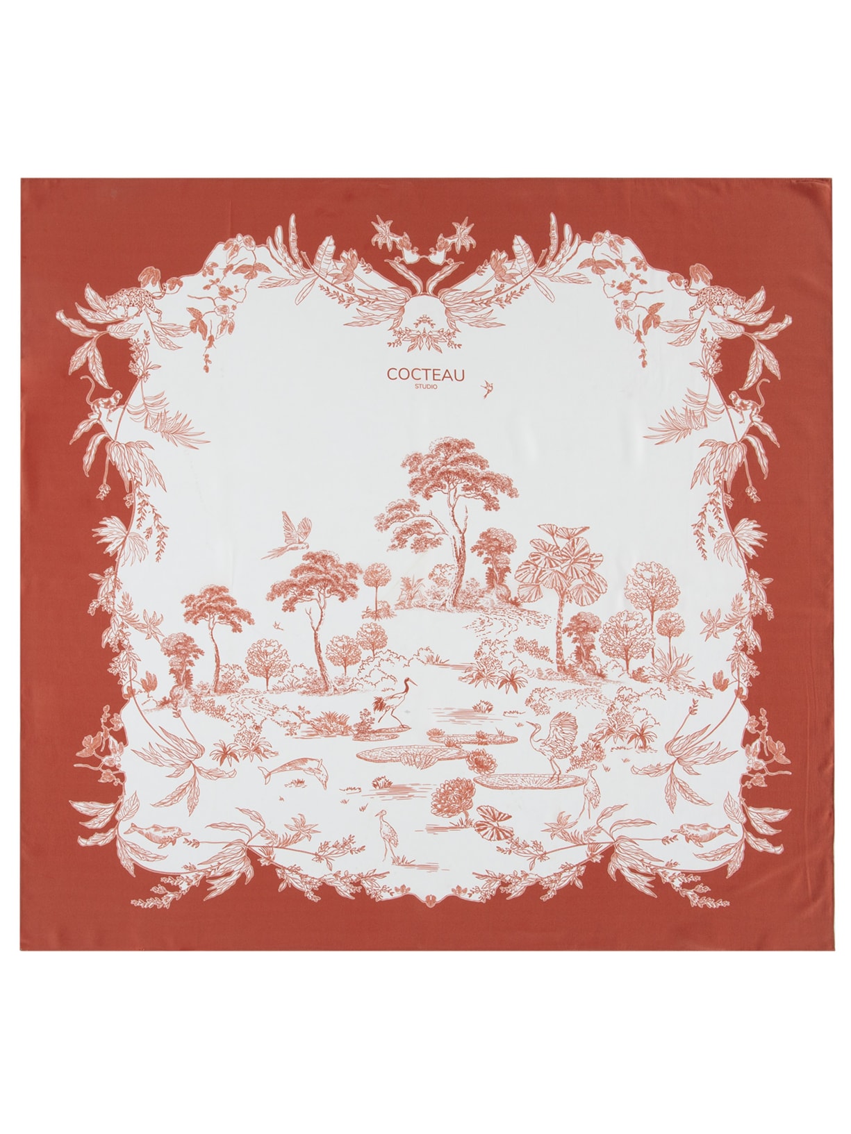 Lenço Feminino Toile De Jouy Amazônico - Vermelho