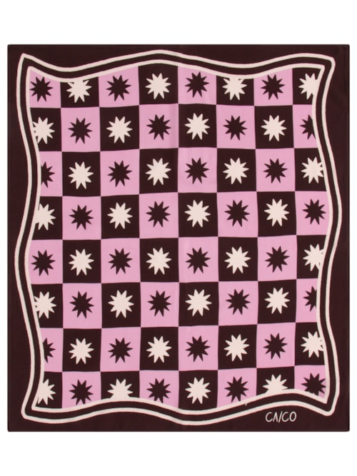 Lenço Feminino Xadrez - Rosa