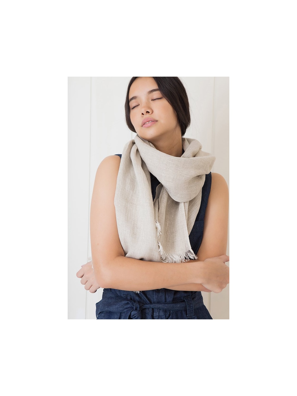 Lenço Linho Natural Cabana Crafts