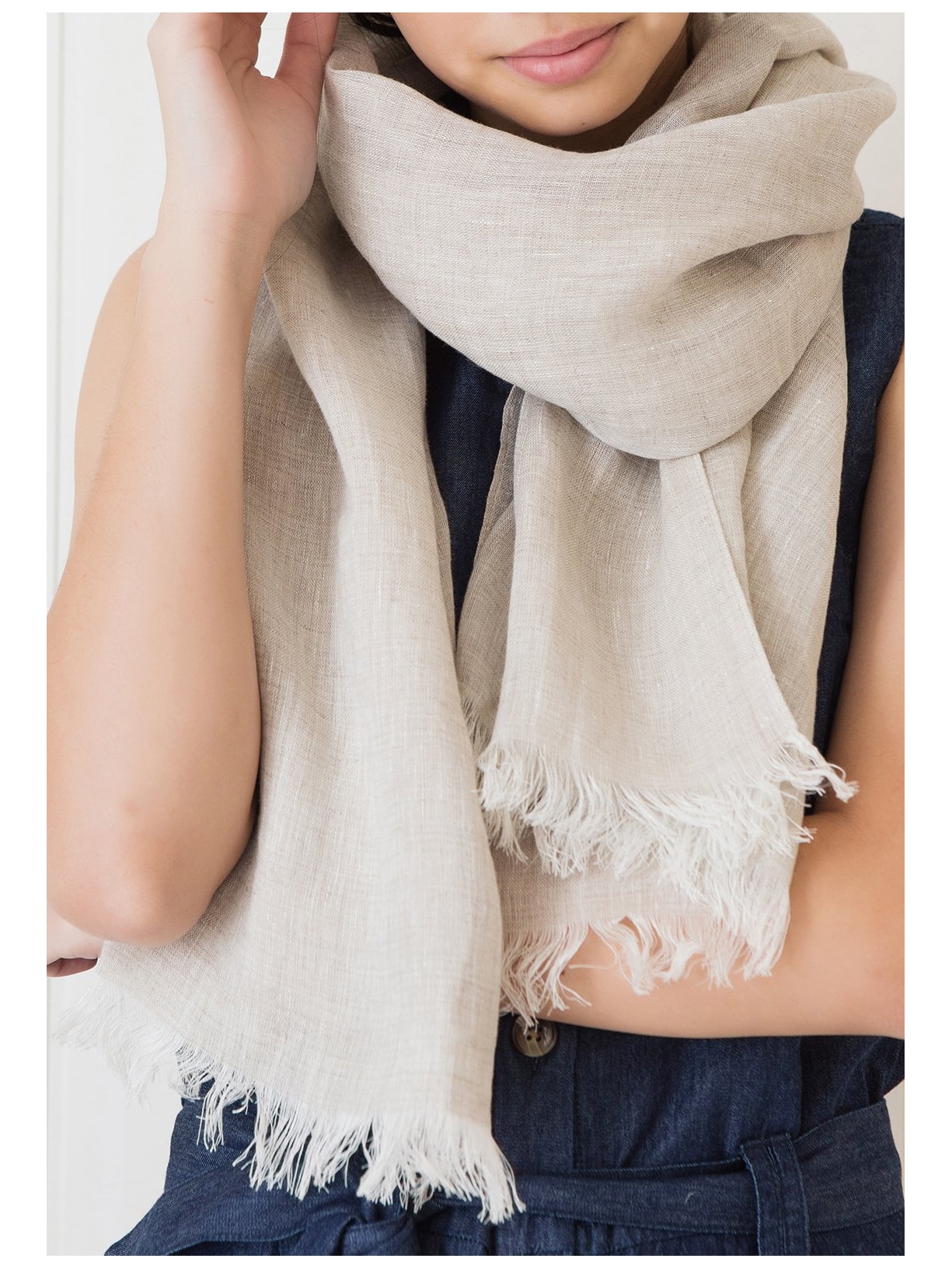 Lenço Linho Natural Cabana Crafts