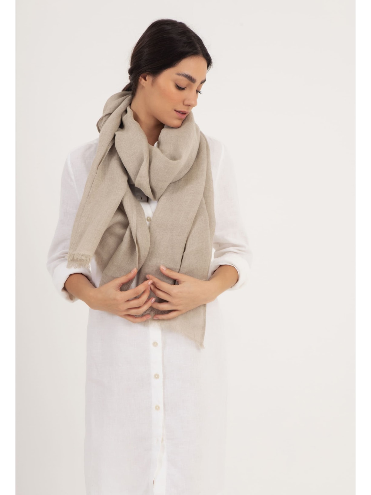 Lenço Linho Natural Cabana Crafts