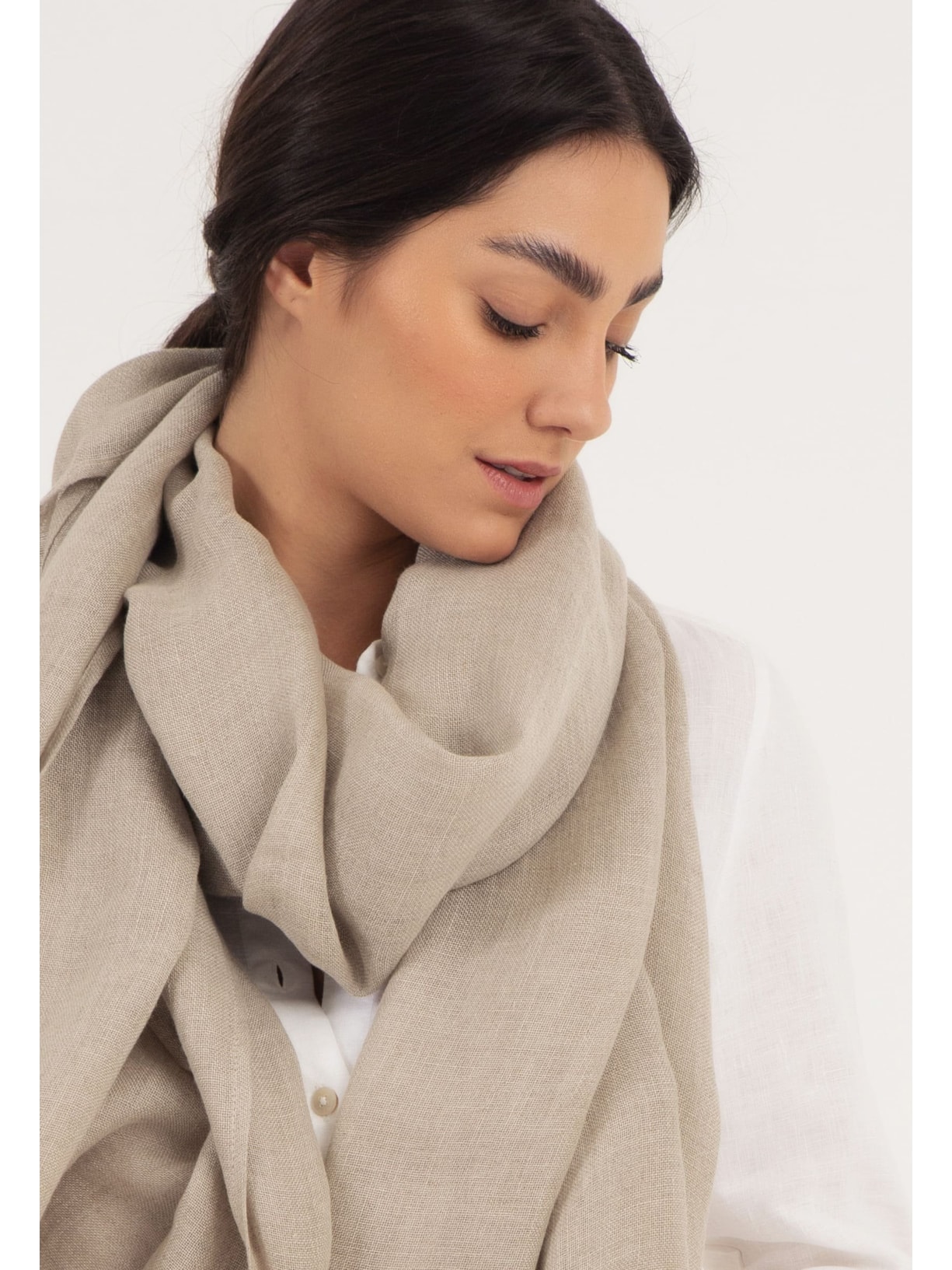 Lenço Linho Natural Cabana Crafts